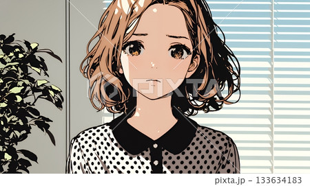 怯えた表情の若い女性