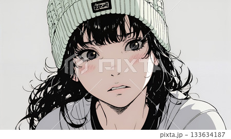 怯えた表情の若い女性