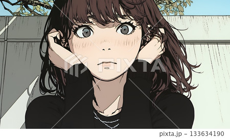 怯えた表情の若い女性