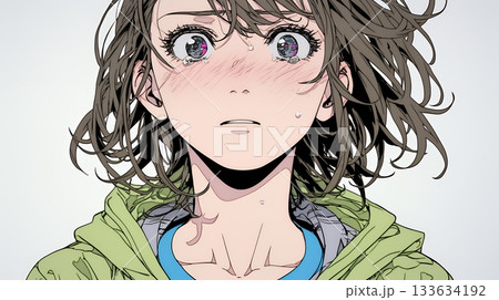 怯えた表情の若い女性