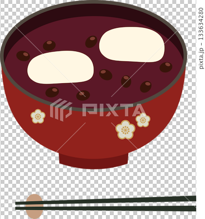 Oshiruko illustration material / Japanese sweets, winter food 133634280
