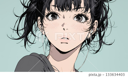 驚愕して息を呑み、目を見開いたまま口をぽかんとする若い女性