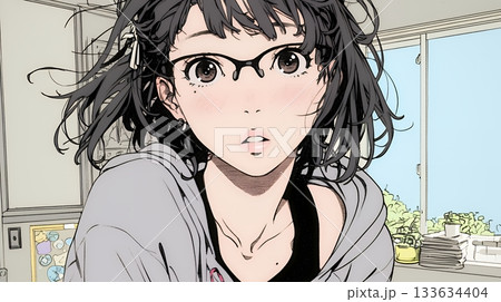 驚愕して息を呑み、目を見開いたまま口をぽかんとする若い女性