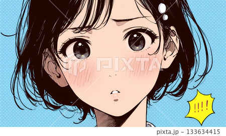 驚愕して息を呑み、目を見開いたまま口をぽかんとする若い女性