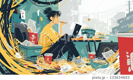 経済的に追い詰められ、部屋で悩む女性