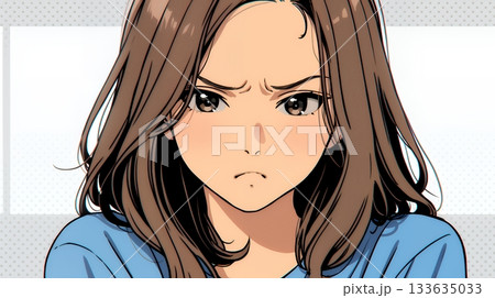 嫌悪の表情を浮かべている若い女性