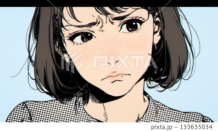 嫌悪の表情を浮かべている若い女性 嫌悪の表情を浮かべている若い女性 133635034