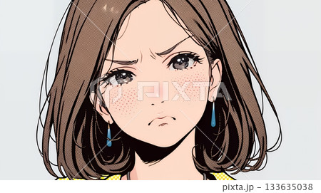 嫌悪の表情を浮かべている若い女性