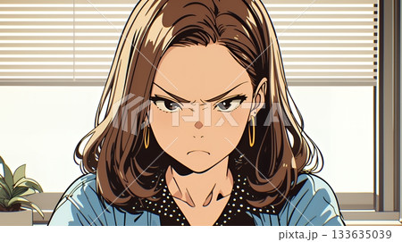 嫌悪の表情を浮かべている若い女性