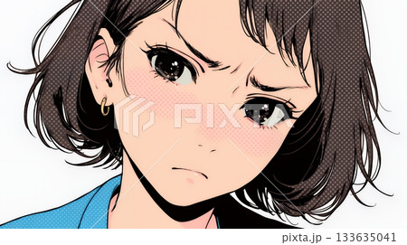 嫌悪の表情を浮かべている若い女性