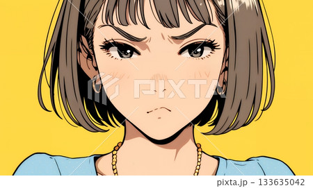 嫌悪の表情を浮かべている若い女性