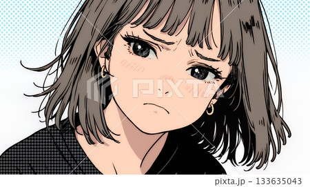 嫌悪の表情を浮かべている若い女性