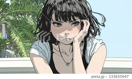 嫌悪の表情を浮かべている若い女性