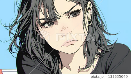 嫌悪の表情を浮かべている若い女性