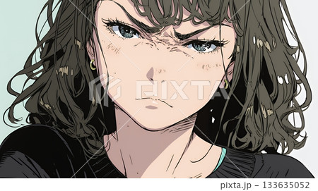 嫌悪の表情を浮かべている若い女性 嫌悪の表情を浮かべている若い女性 133635052