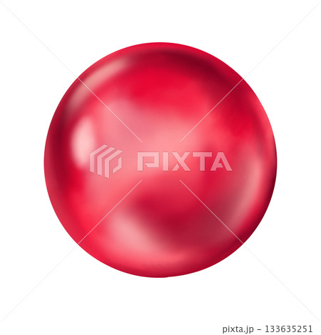 Red air balloon top view hand drawn illustration with soft shine. Round shape with highlight. Perfect for birthday party decor and holiday card design. Great for festive poster and joyful event. Red air balloon top view hand drawn illustration with soft shine. Round shape with highlight. Perfect for birthday party decor and holiday card design. Great for festive poster and joyful event. 133635251