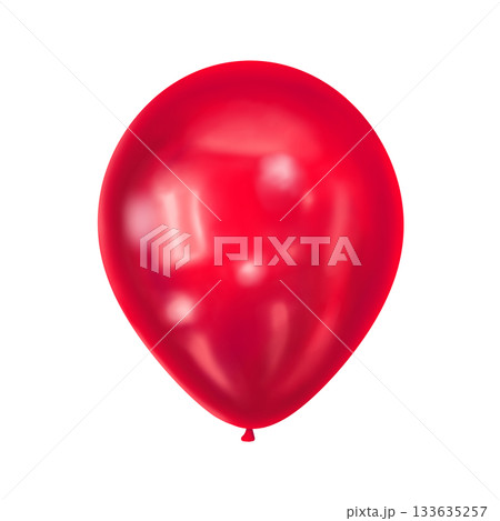 Red air balloon hand drawn illustration with soft shine. Circle shape with gentle highlight. Perfect for birthday party decor and holiday card design. Great for festive poster and joyful event. Red air balloon hand drawn illustration with soft shine. Circle shape with gentle highlight. Perfect for birthday party decor and holiday card design. Great for festive poster and joyful event. 133635257