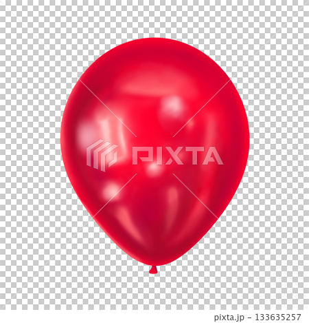 Red air balloon hand drawn illustration with soft shine. Circle shape with gentle highlight. Perfect for birthday party decor and holiday card design. Great for festive poster and joyful event. Red air balloon hand drawn illustration with soft shine. Circle shape with gentle highlight. Perfect for birthday party decor and holiday card design. Great for festive poster and joyful event. 133635257
