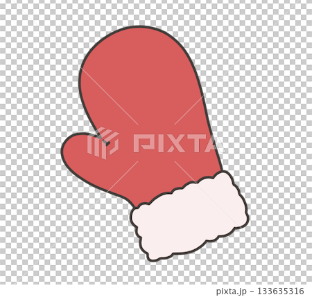 赤いミトンの手袋のイラスト 133635316
