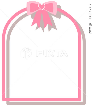 arch frame with pink bow 133635317