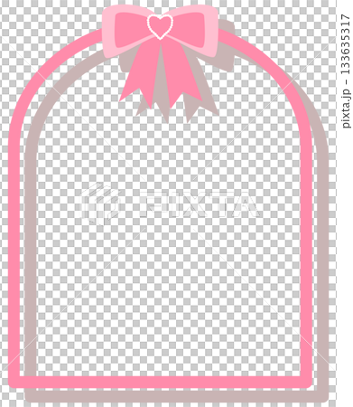 arch frame with pink bow 133635317