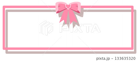 rectangle frame with pink bow 133635320