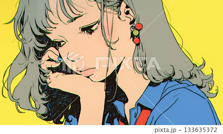 戸惑いの表情の若い女性：困惑した微妙な感情を浮かべた女性