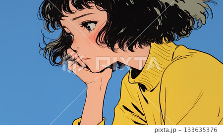 戸惑いの表情の若い女性：困惑した微妙な感情を浮かべた女性