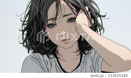 戸惑いの表情の若い女性：困惑した微妙な感情を浮かべた女性