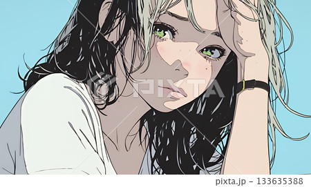 戸惑いの表情の若い女性：困惑した微妙な感情を浮かべた女性