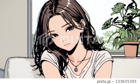 戸惑いの表情の若い女性：困惑した微妙な感情を浮かべた女性