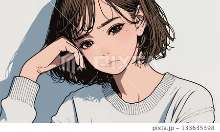 戸惑いの表情の若い女性：困惑した微妙な感情を浮かべた女性