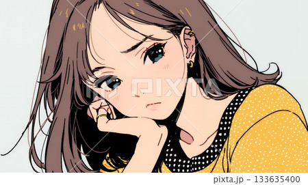 戸惑いの表情の若い女性：困惑した微妙な感情を浮かべた女性