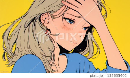 戸惑いの表情の若い女性：困惑した微妙な感情を浮かべた女性