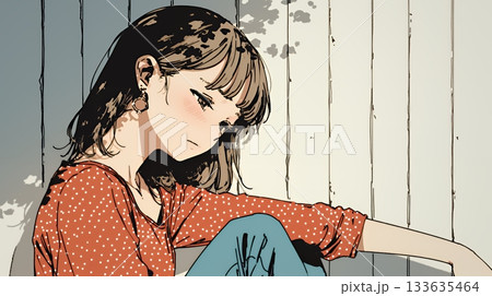 罪悪感に苛まれ、深く反省する若い女性 133635464