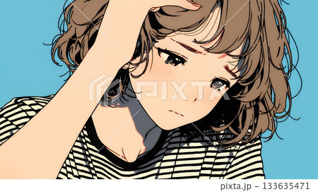 罪悪感に苛まれ、深く反省する若い女性