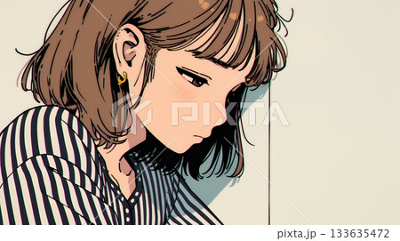 罪悪感に苛まれ、深く反省する若い女性