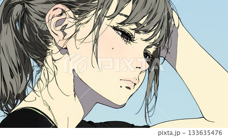 罪悪感に苛まれ、深く反省する若い女性