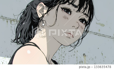 罪悪感に苛まれ、深く反省する若い女性