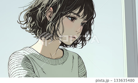 罪悪感に苛まれ、深く反省する若い女性