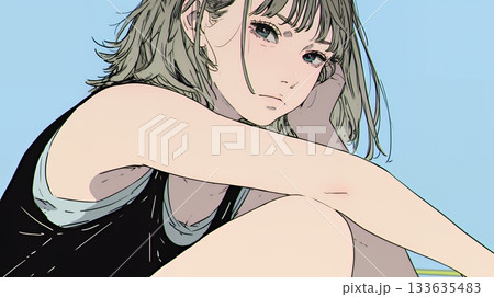 罪悪感に苛まれ、深く反省する若い女性