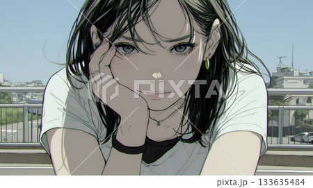 罪悪感に苛まれ、深く反省する若い女性