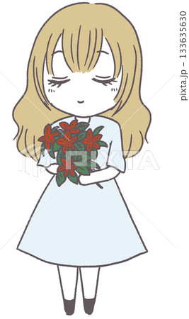 ポインセチアと少女 ポインセチアと少女 133635630