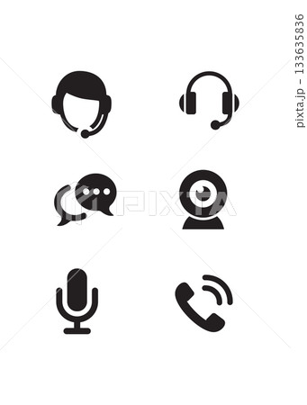 Contact Us Communications Icon Set stock illustration. Contact Us Communications Icon Set stock illustration. 133635836