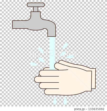 Simple hand washing illustration material 133635892