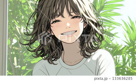 声をあげて大笑いする若い女性