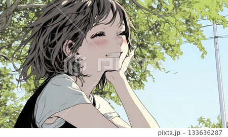 声をあげて大笑いする若い女性