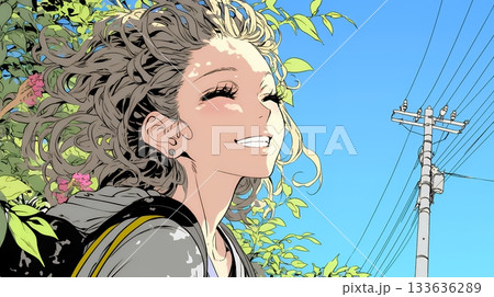 声をあげて大笑いする若い女性