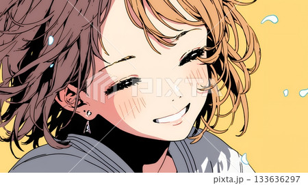 声をあげて大笑いする若い女性