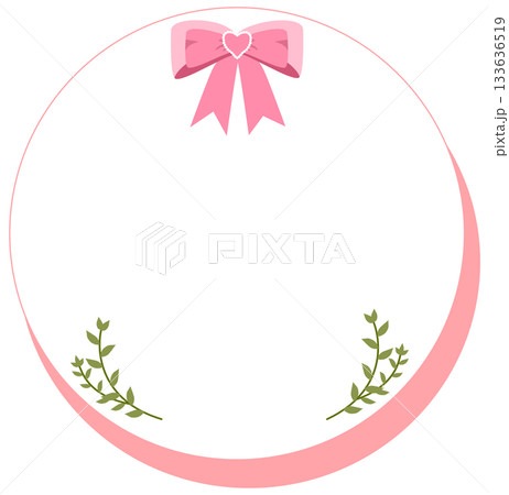 Cute Pink text box or label with Bows and Greenery Cute Pink text box or label with Bows and Greenery 133636519